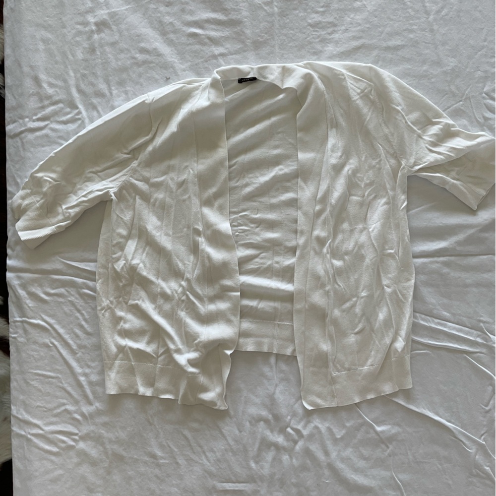 Jeanne Pierre Soft White 3/4 Sleeve Cardigan (size Medium)